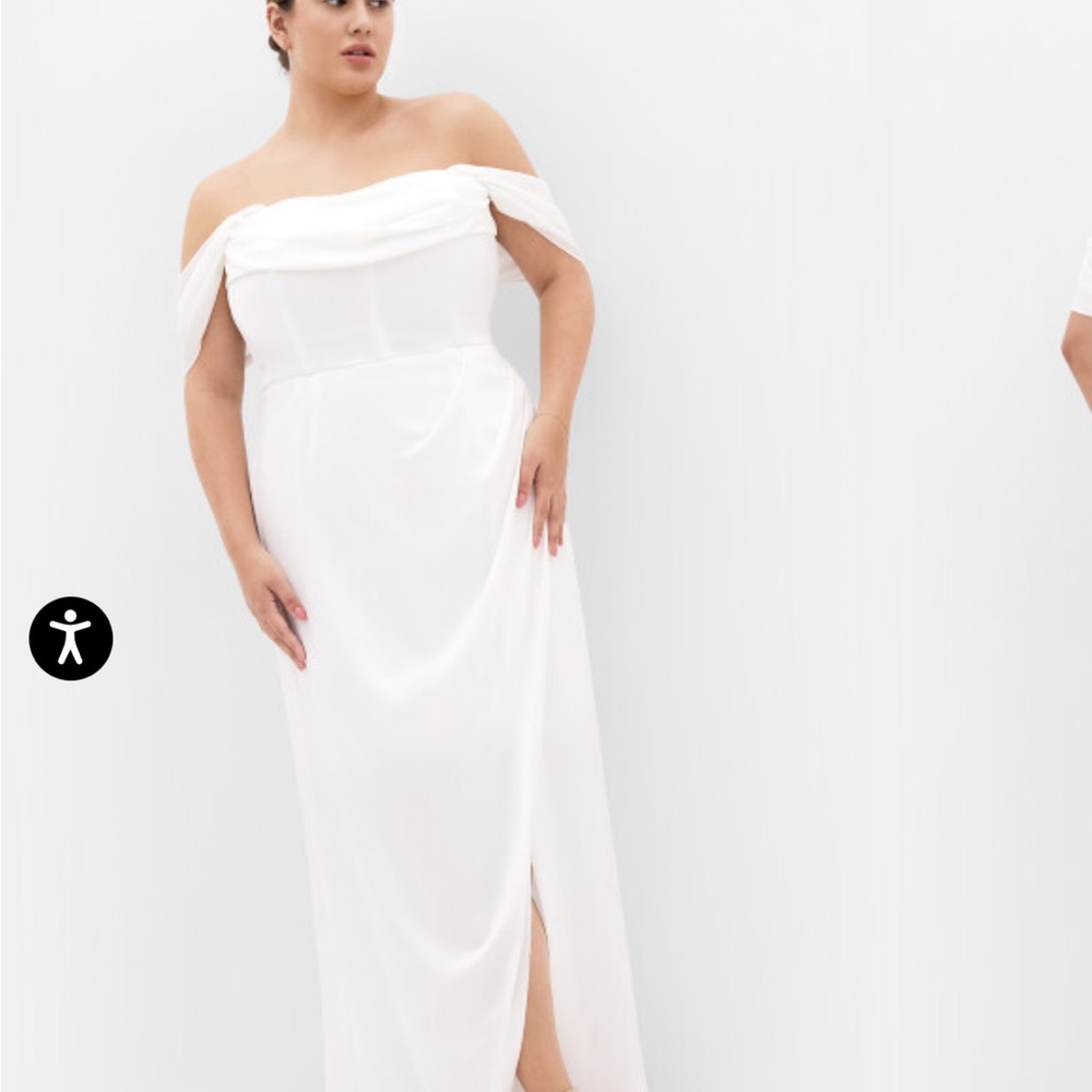 City Chic Strapless White Dress